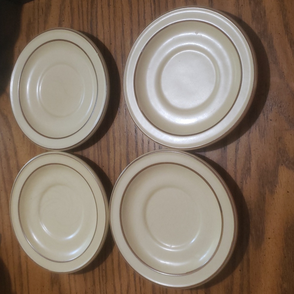 Vintage Japanese Pfaltzgraff Village Saucers, Set/4, 6 1/4", Cups Available